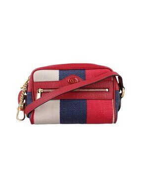 Gucci Ophidia Red Navy Ivory Canvas Leather Messenger